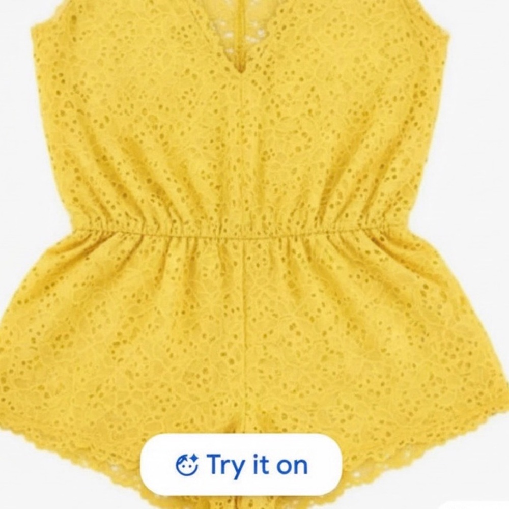 Victoria Secret Discontinued Camisole type Yellow Eyelet Lace Romper